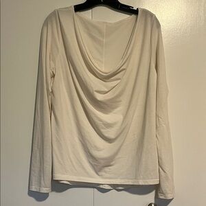 Lucy Cream Long Sleeve Drape Top